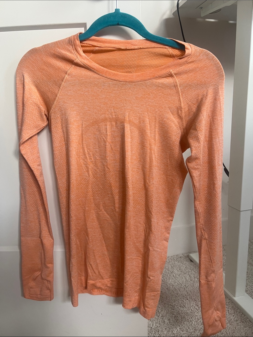 Lululemon swiftly tech long sleeve top orange size 6